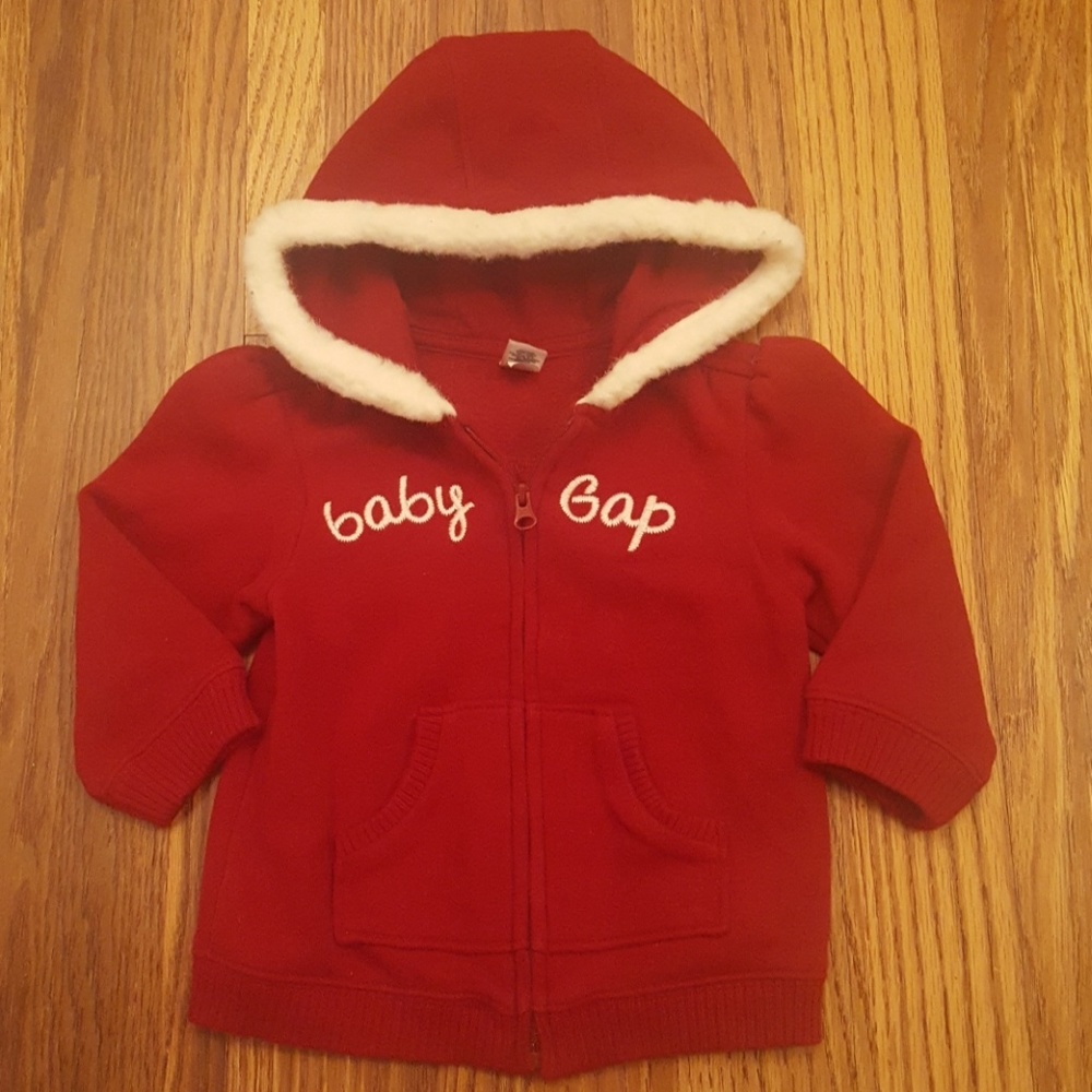 Vintage Baby Gap Hooded Sweatshirt w Fur Trim